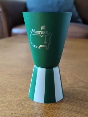 Taste Of The Masters Green and White Double-Ended Jigger with Logo